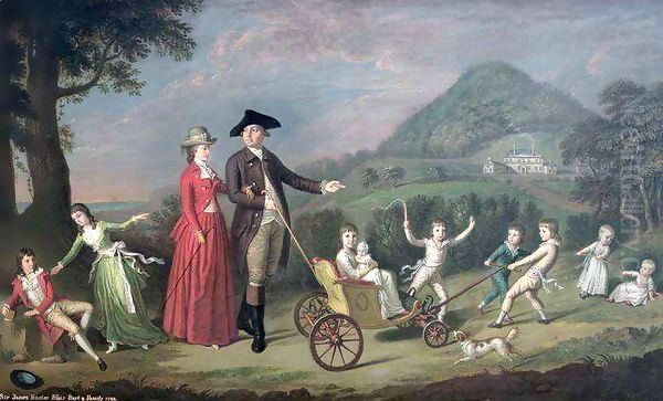 Sir James Hunter Blair, 1st Bart., with his Wife and Nine of their Fourteen Children Oil Painting by Sir Alexander Allan