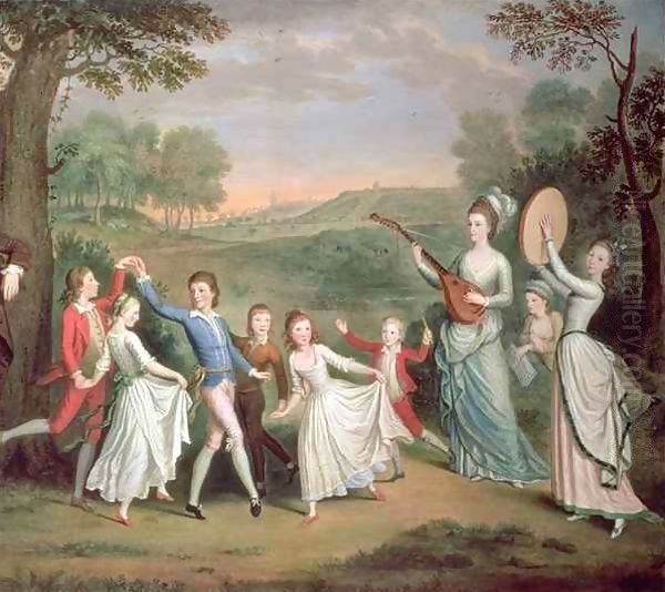 Sir John Halkett and his Family Oil Painting by Sir Alexander Allan