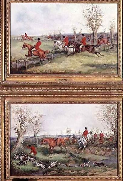 Pair of Hunting Scenes Oil Painting by Henry Thomas Alken