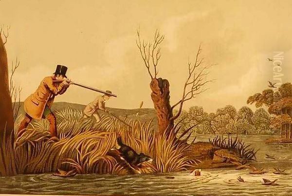 Flacker Shooting Oil Painting by Henry Thomas Alken