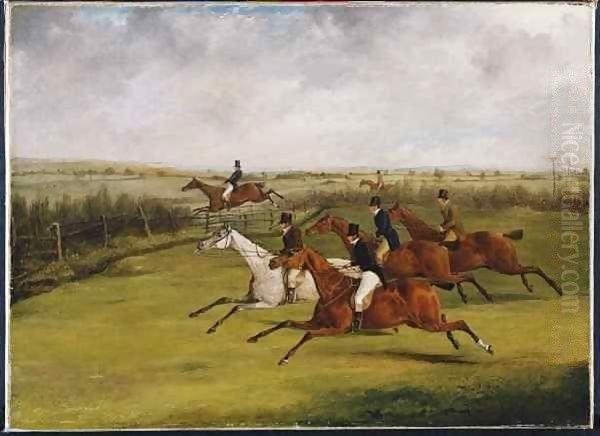 The Grand Leicestershire Steeplechase 2 Oil Painting by Henry Thomas Alken