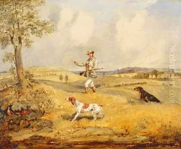 Partridge Shooting Oil Painting by Henry Thomas Alken