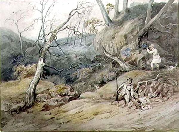 Sportsmen in a Wood Oil Painting by Henry Thomas Alken