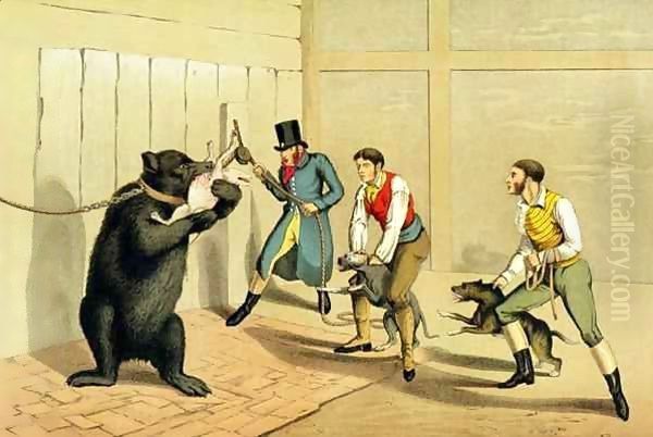 Bear Baiting Oil Painting by Henry Thomas Alken