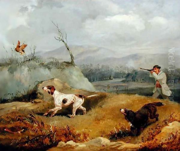 Grouse Shooting Oil Painting by Henry Thomas Alken