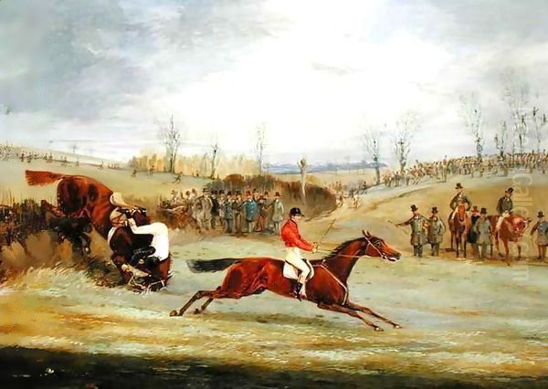 A Steeplechase, Another Hedge Oil Painting by Henry Thomas Alken