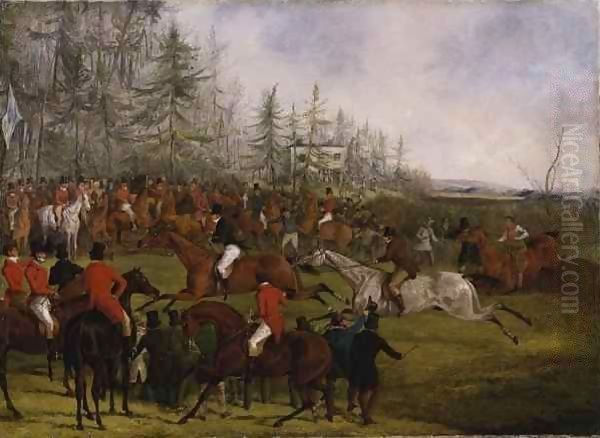 The Grand Leicestershire Steeplechase 4 Oil Painting by Henry Thomas Alken