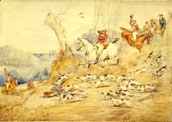 Hunting Scenes Through the Brook Oil Painting by Henry Thomas Alken