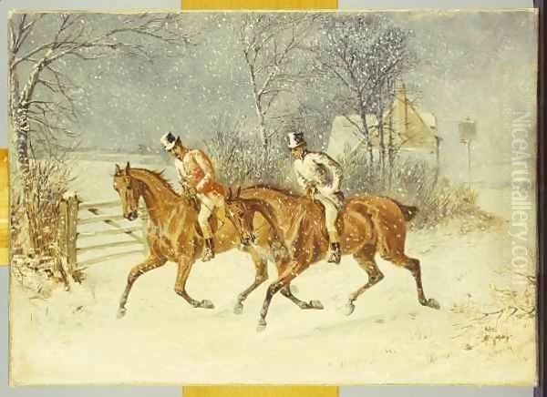 Going Out in a Snowstorm Oil Painting by Henry Thomas Alken