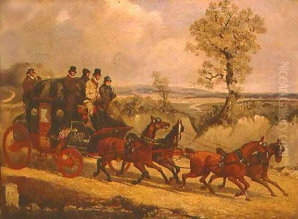 The Dover Coach going Downhill Oil Painting by Henry Thomas Alken