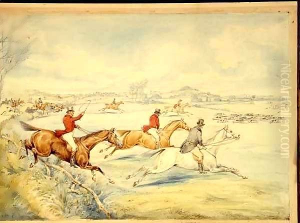 Hunting Scenes Full Cry Oil Painting by Henry Thomas Alken