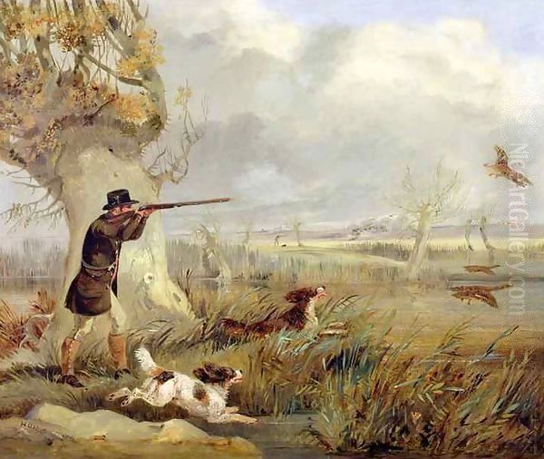 Duck Shooting Oil Painting by Henry Thomas Alken