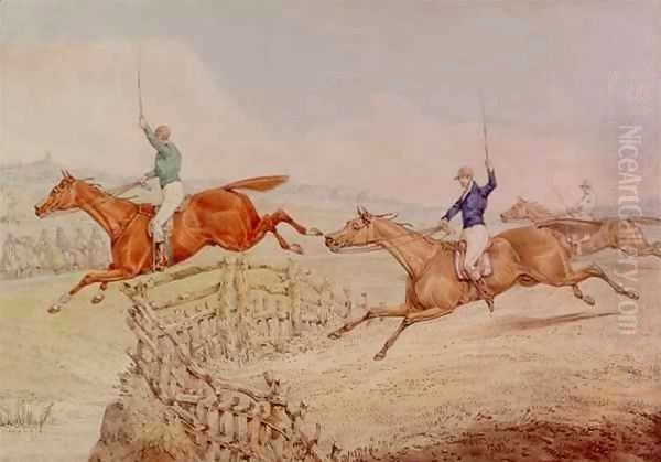 Jumping a Fence Oil Painting by Henry Thomas Alken