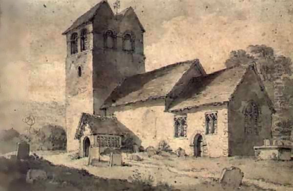 St.Bartholomew's Church, Fingest, Bucks Oil Painting by William Alexander