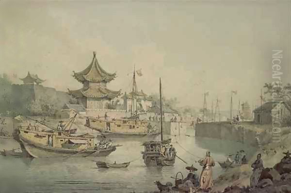 Barges of Lord Macartney's Embassy to China Oil Painting by William Alexander