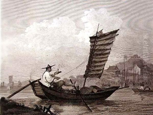 Economy of Time and Labour Exemplified in a Chinese Waterman Oil Painting by William Alexander