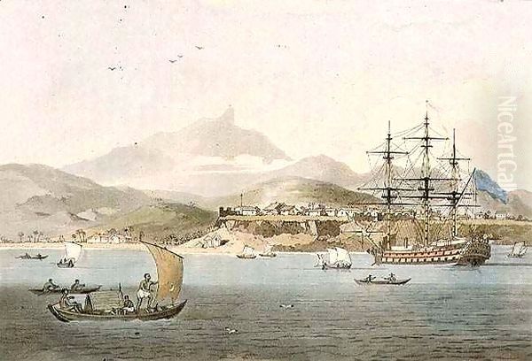 Porto Praya in the Island of St. Jago Oil Painting by William Alexander