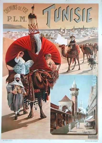 Poster advertising Tunisia Oil Painting by Hugo d' Alesi