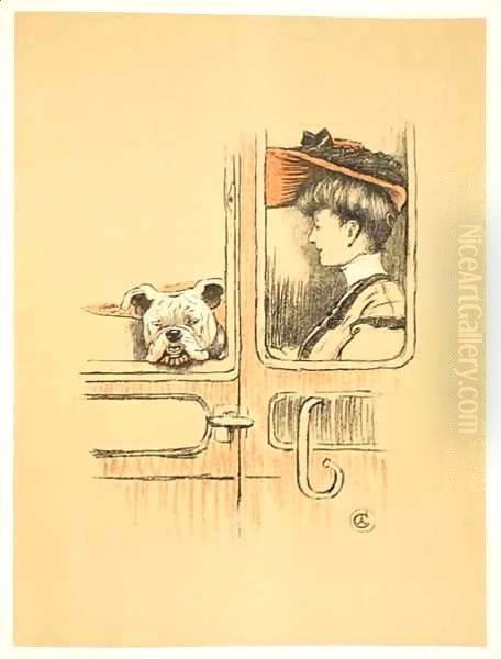 Travelling in First Class, From 'A Gay Dog, Story of a Foolish Year' Oil Painting by Cecil Charles Aldin