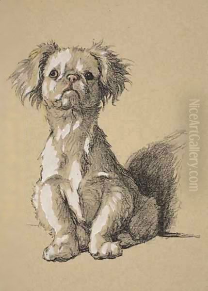 Peke Oil Painting by Cecil Charles Aldin