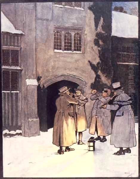 They went around the house, playing under the windows Oil Painting by Cecil Charles Aldin