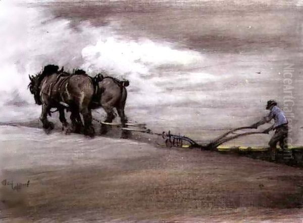 Ploughing 2 Oil Painting by Cecil Charles Aldin