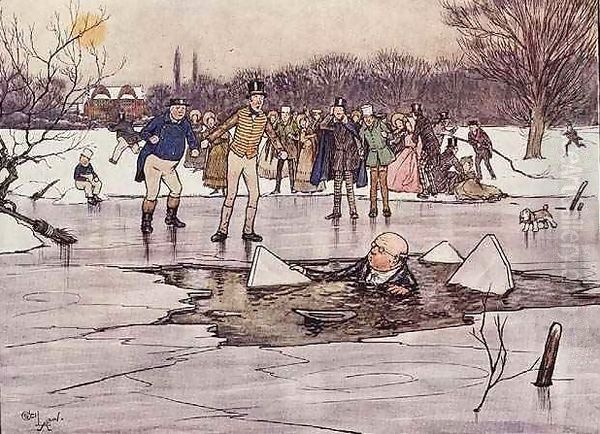 The Broken Ice Oil Painting by Cecil Charles Aldin