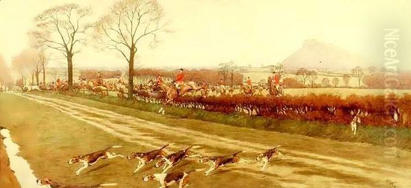 The Cheshire - away from Tattenhall 2 Oil Painting by Cecil Charles Aldin