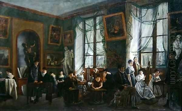 The Studio of Madame Haudebourt-Lescot Oil Painting by Joseph Albrier