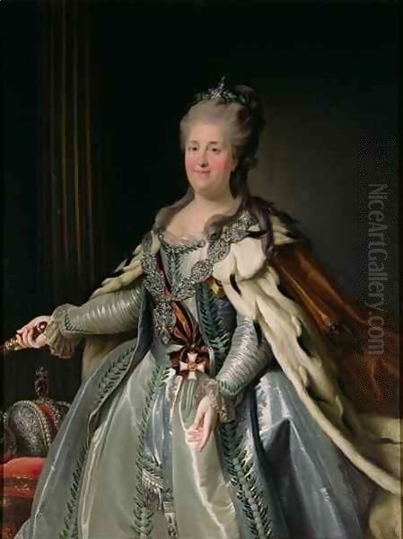 Portrait of Catherine II (1729-96) Oil Painting by Anton Albertrandi