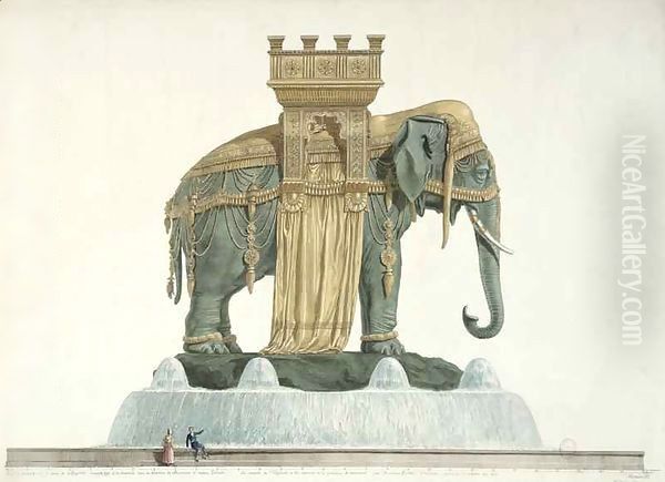 Design for the Elephant Fountain at the Place de la Bastille by Jean Antoine Alavoine