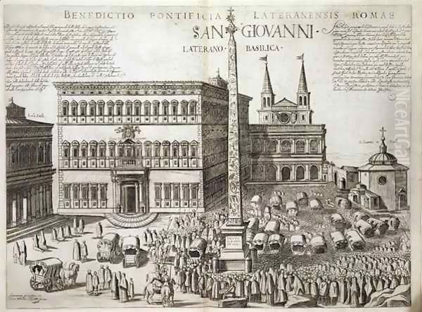 Dedication of the Obelisk in front of the Basilica of San Giovanni Laterano Oil Painting by Nicolaus van Aelst