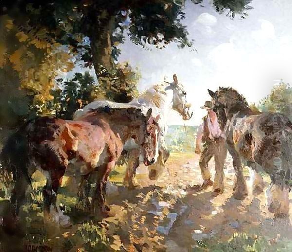 Going to Pasture Oil Painting by Dorothy Adamson