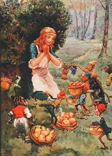 Goblin Market Oil Painting by Frank Adams