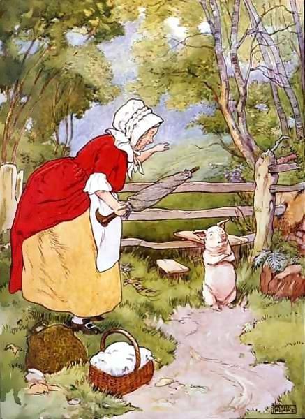 Illustration from 'The Beautiful Book of Nursery Rhymes, Stories and Pictures' 2 Oil Painting by Frank Adams