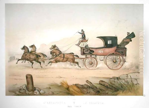 The Mail Coach Oil Painting by Victor Adam