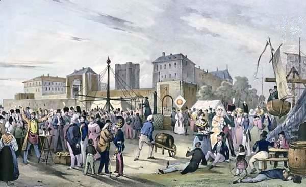 Local fetes around Paris 3 Oil Painting by Victor Adam