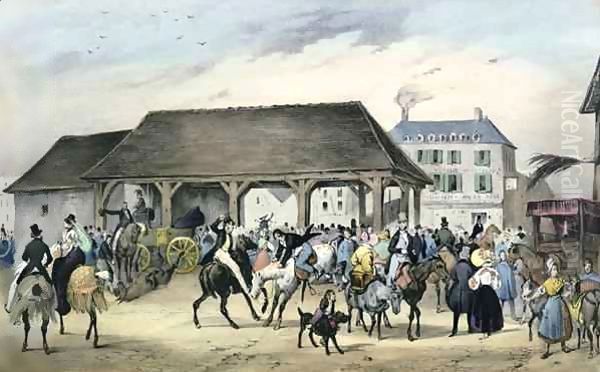 Donkeys festival at Montmorency, 'Local fetes around Paris' Oil Painting by Victor Adam