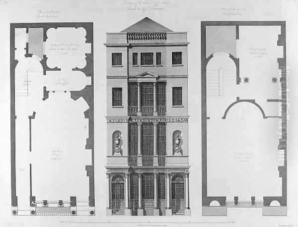 Elevation of the British Coffee House Oil Painting by Robert Adam