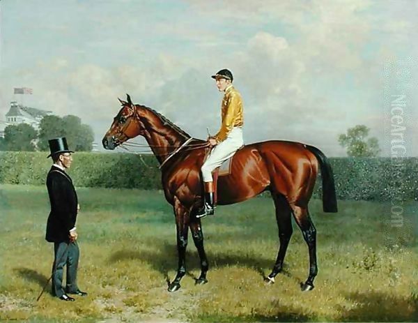 'Ormonde', Winner of the 1886 Derby Oil Painting by Emil Adam