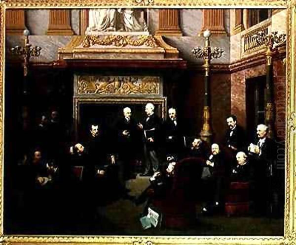 The Smoking Room of the National Assembly Oil Painting by Paul Leon Aclocque