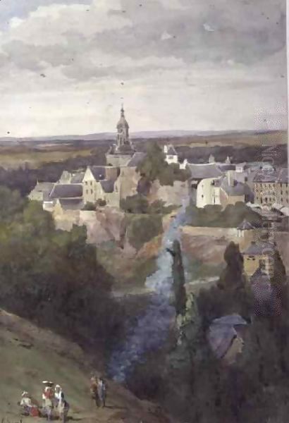 Moncontour, Brittany Oil Painting by John Absolon