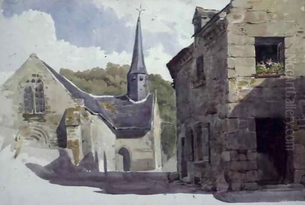 Church with a small steeple Oil Painting by John Absolon