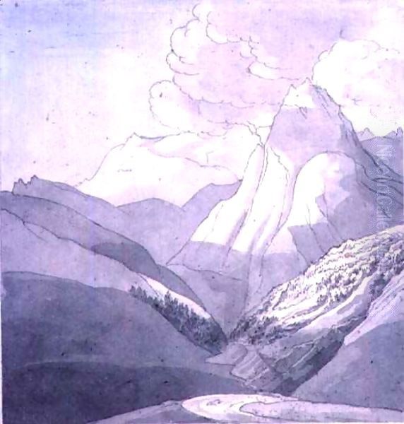 The Alps near the source of the Rhine Oil Painting by John White Abbott