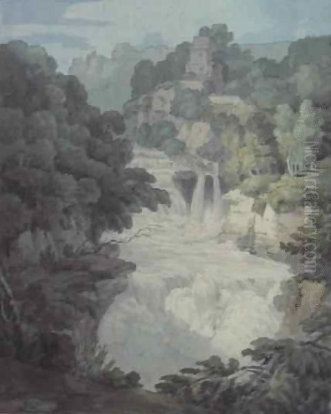 Corra Linn One of the Falls of the Clyde by John White Abbott