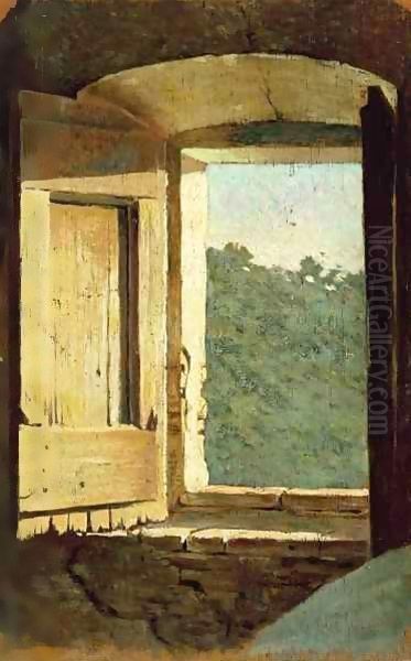 The Window Oil Painting by Giuseppe Abbati