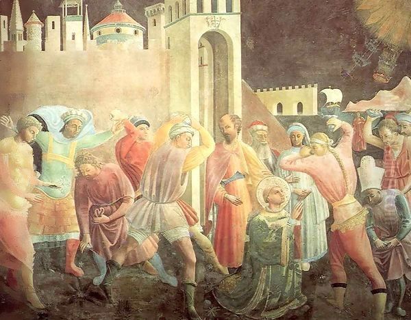 Stoning of Saint Stephen Oil Painting by Giusto Manzini Andrea di