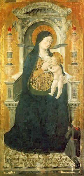 Madonna del Latte Oil Painting by Antoniazzo Romano