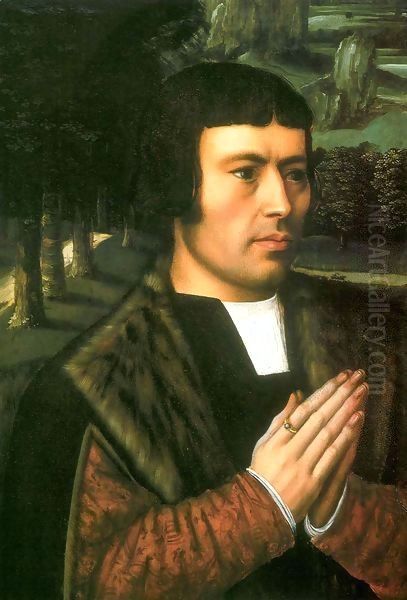 Portrait of a Man in Prayer Oil Painting by Ambrosius Benson