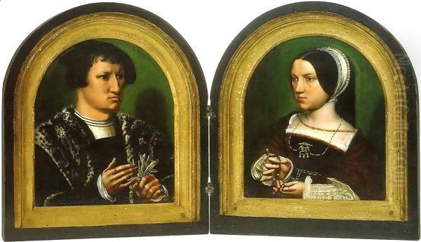 Portrait of Cornelius de Schepper and his Wife Oil Painting by Ambrosius Benson